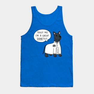 Danetist Funny Blue Great Dane Dentist Tank Top